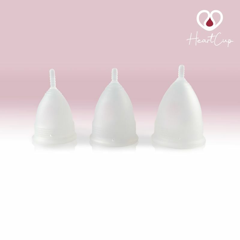 HeartCup "MyCups" 3 stk. Classic blød menstruationskop Mini, Regular (A) og Heavy (B) klar farve