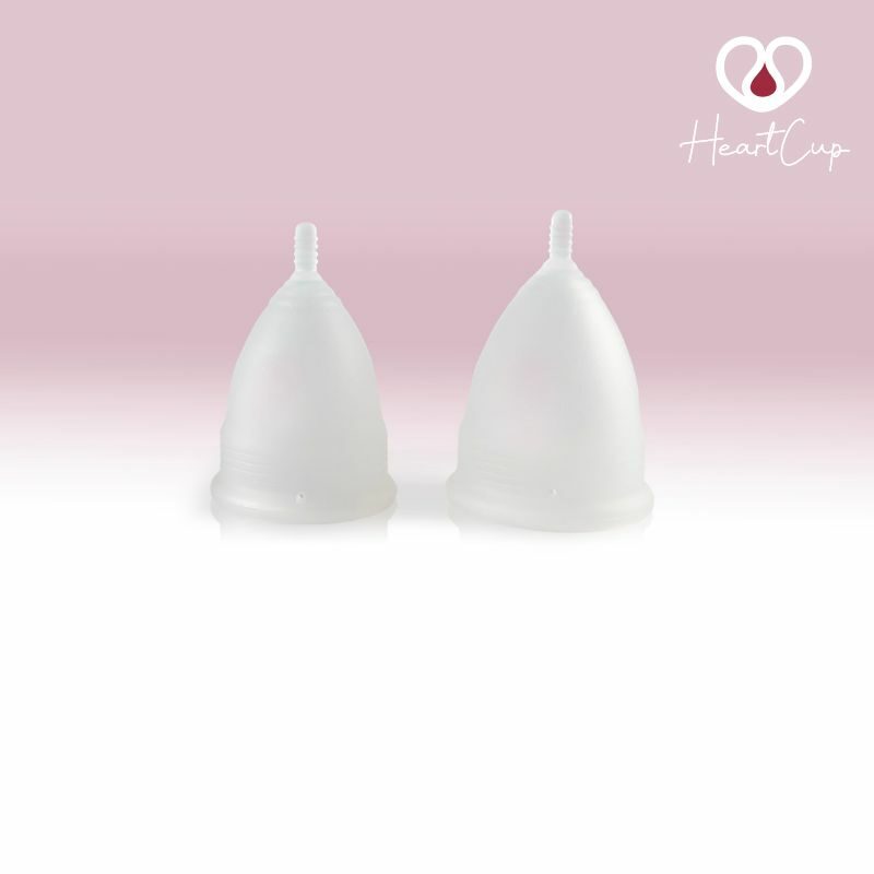 HeartCup "MyCups" 2 stk. Classic blød menstruationskop Regular (A) og Heavy (B) klar farve