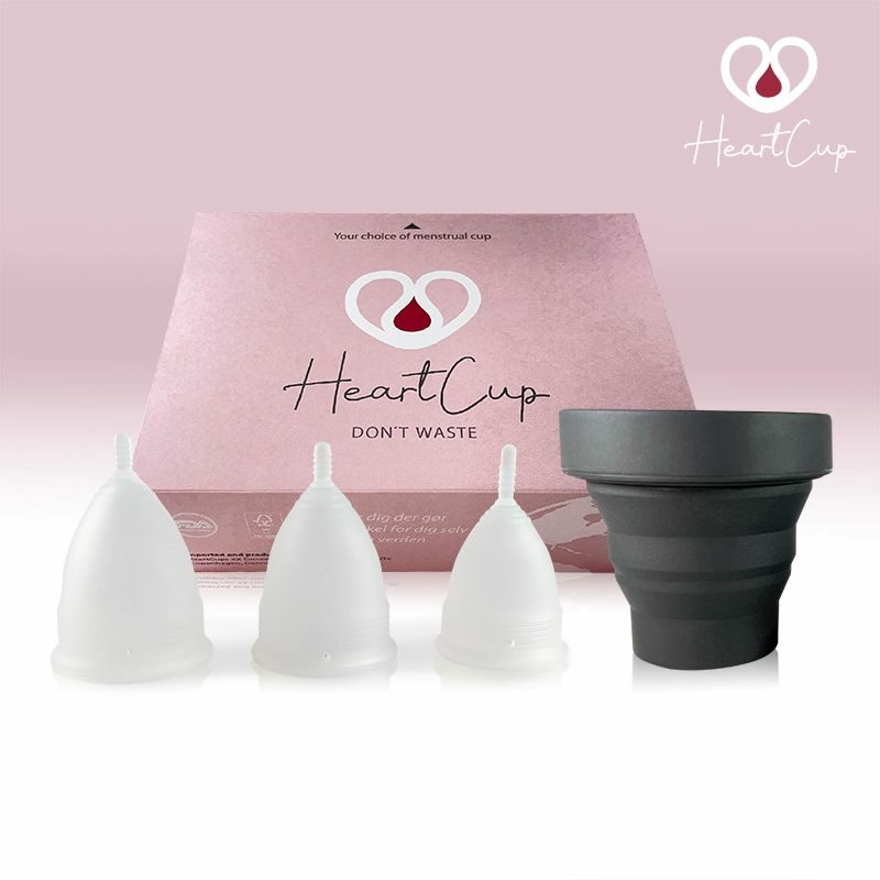 HeartCup menstruationskop HeartCup menstruationskop Classic "All in One" Mini, Regular (A) og Heavy (B) blød menstruationskop + rensekop